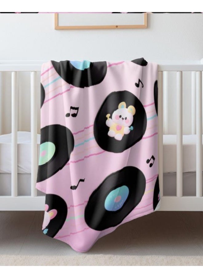 عام بطانية رقيقة من الفانيلا الكرتونية للأطفال والرضع (دافئة ومريحة، ومناسبة للنوم والألعاب) 70 سم * 100 سم - Image 1