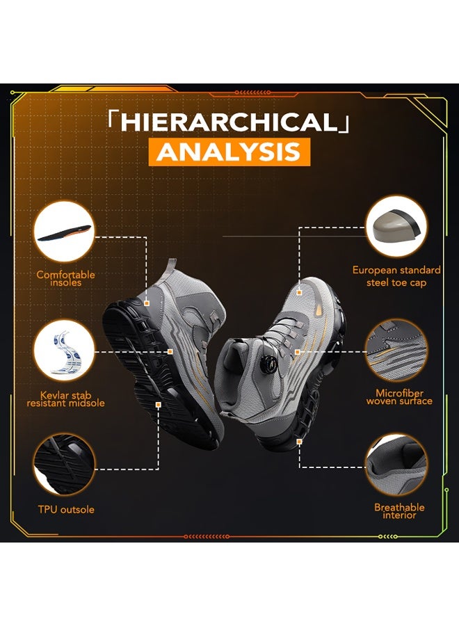  فيكتوال أحذية عمل عالية الجودة، أحذية بأصابع فولاذية للرجال، أحذية أمان خفيفة الوزن، مريحة ومقاومة للثقب، أحذية عمل غير قابلة للتدمير - Image 5