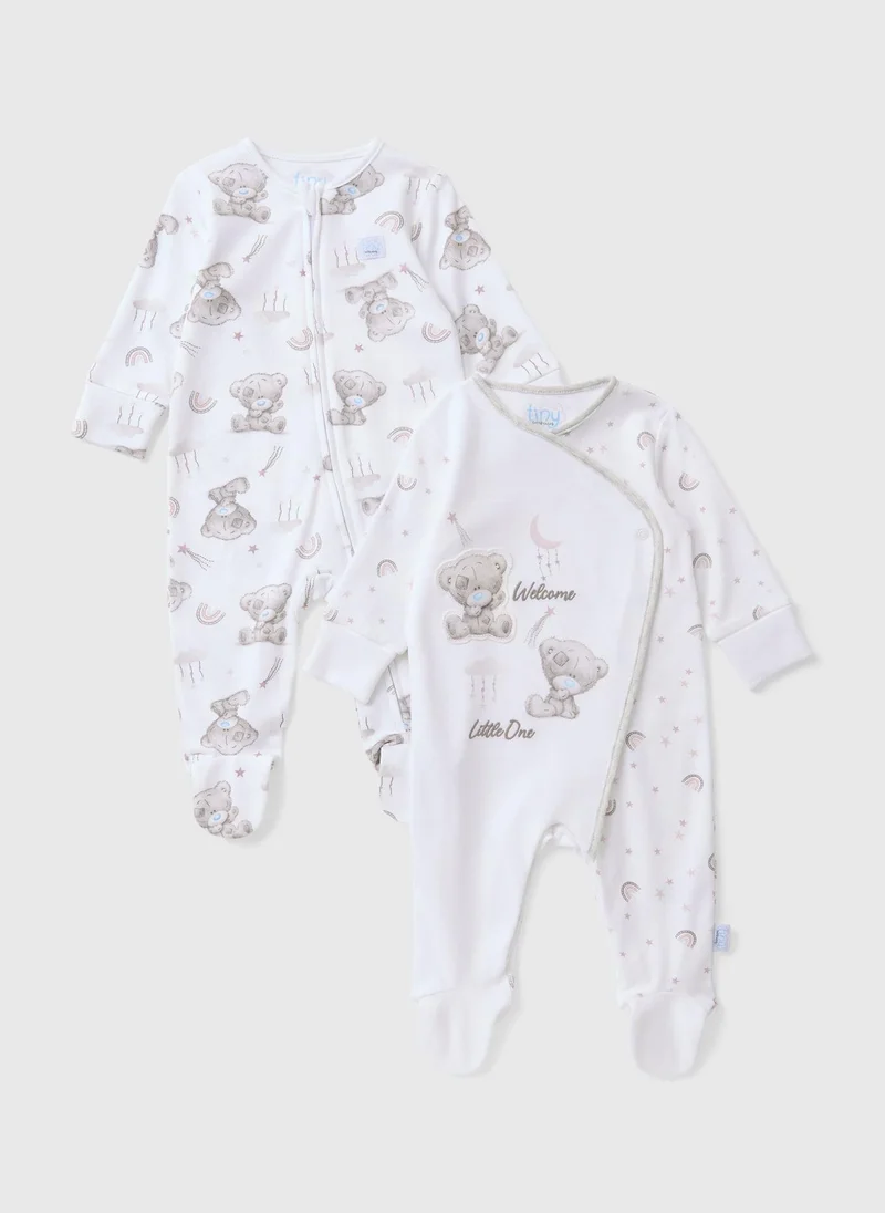 ماتلان بدلتين نوم للأطفال تيني تاتي تيدي بسحاب أبيض