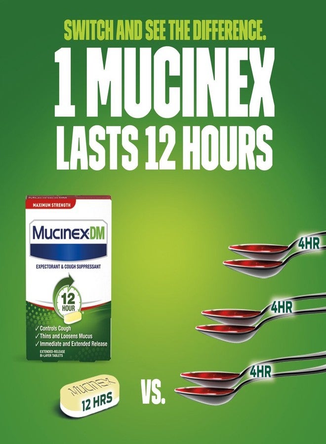 Mucinex DM Maximum Strength 12-Hour Expectorant and Cough Suppressant Tablets, 28 Count - Image 3