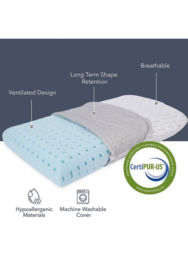 Vaverto Vaverto Small Memory Foam Bed Pillow for Camping - Compressible Medium Firm, Breathable Cover, Machine Washable, Ideal Backpacking, Airplane and Car - Image 1