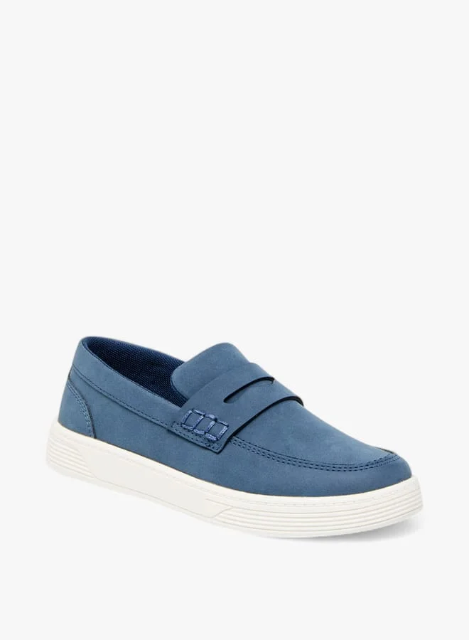 Mister Duchini Boys Solid Slip-On Loafers With Cutout Detail