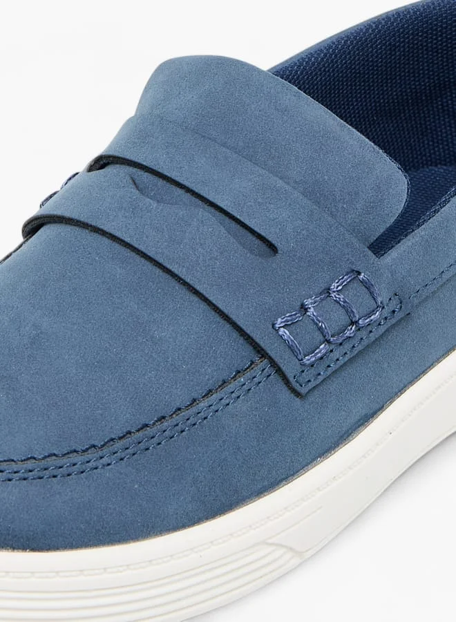 Mister Duchini Boys Solid Slip-On Loafers With Cutout Detail