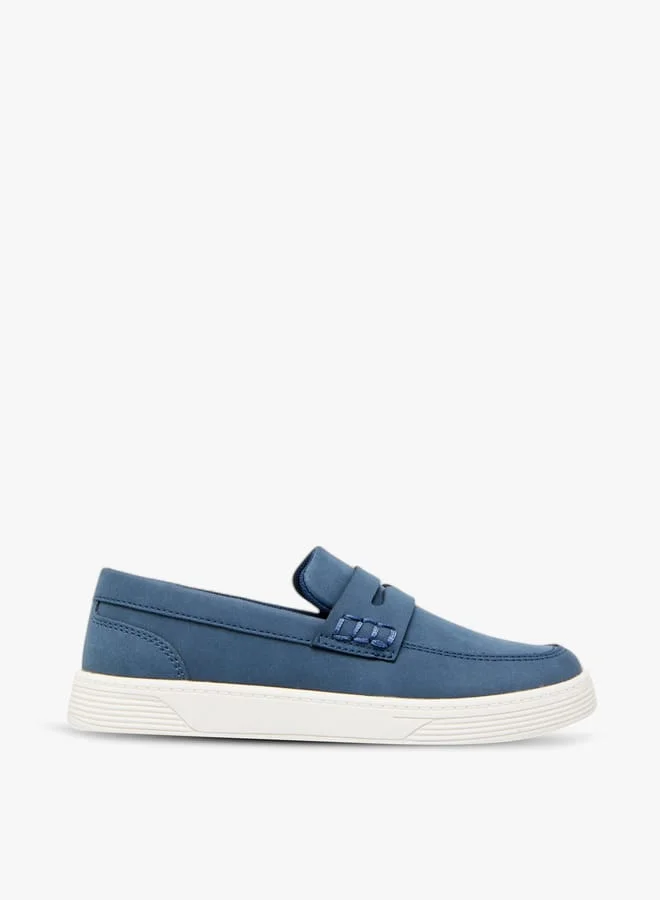Mister Duchini Boys Solid Slip-On Loafers With Cutout Detail