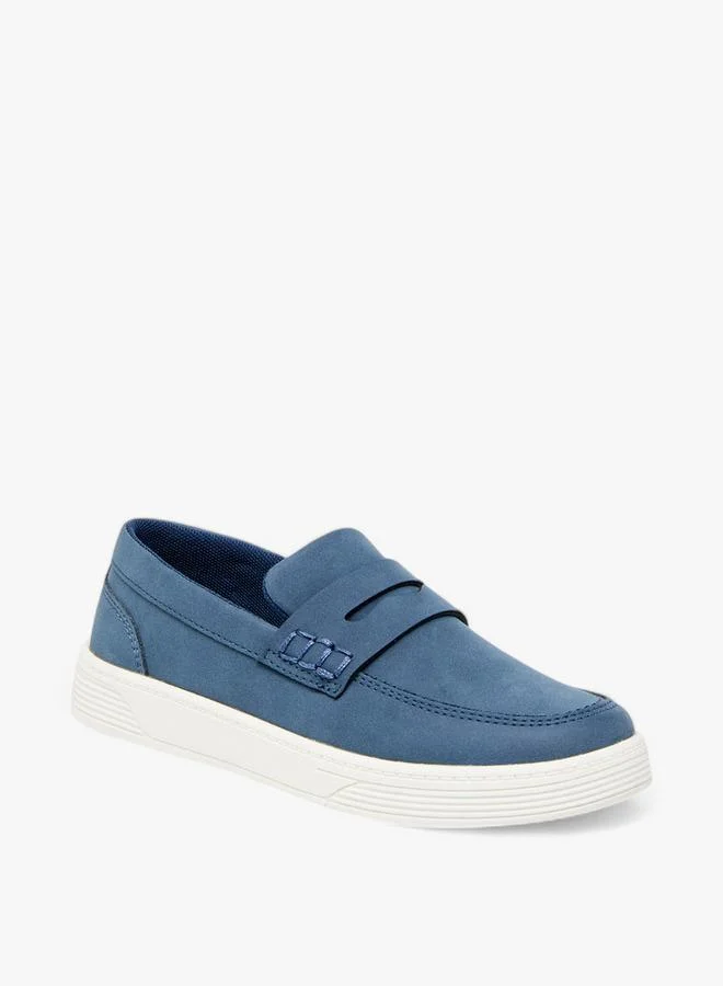 Mister Duchini Boys Solid Slip-On Loafers With Cutout Detail