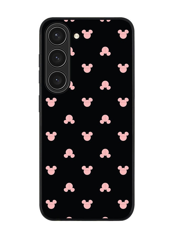 Stylizedd حافظة سوداء متينة لهاتف سامسونج جالكسي S23 5G، حافظة رفيعة، حواف مطاطية مرنة، مضادة للسقوط، غلاف TPU جل رقيق - طباعة ميكي - Image 1