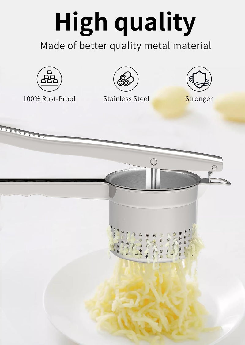 GloTika Large 15oz Potato Ricer, Heavy Duty Stainless Steel Potato Masher with Ergonomic Handle, Masher and Ricer Kitchen Tool for Mashed Potatoes, Noodle Maker - Image 4
