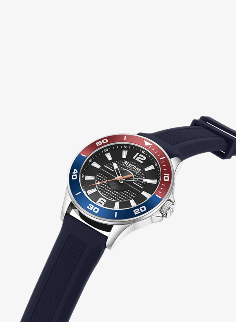 كينيث كول ريأكشن Kenneth Cole Reaction Analog Gents Watch With Blue Silicon Strap 46mm - KRWGM9007103