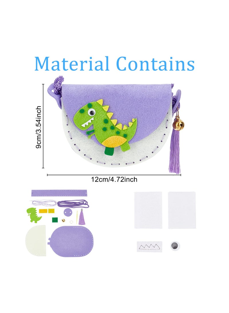 SOLARAE DIY Animal Theme Handmade bags, Sew Your Own Purses, Nonwoven Craft Sewing Play Gift, Beginners Sewing Kit for Kids with Safety Needle - Image 2
