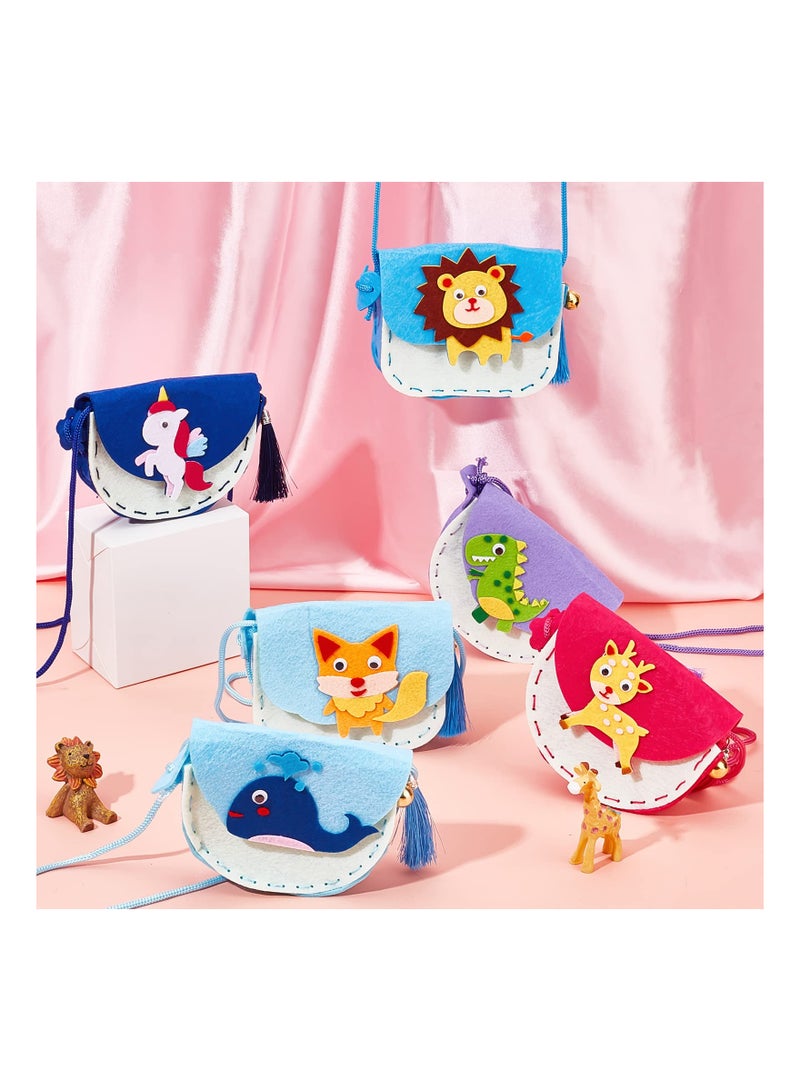 SOLARAE DIY Animal Theme Handmade bags, Sew Your Own Purses, Nonwoven Craft Sewing Play Gift, Beginners Sewing Kit for Kids with Safety Needle - Image 4