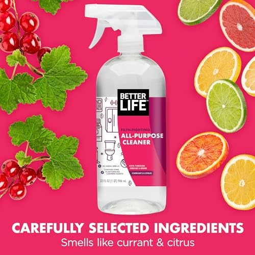 Better Life All Purpose Cleaner - Multipurpose Home and Kitchen Cleaning Spray for Glass, Countertops, Appliances, Upholstery- Multi-surface Spray Cleaner - Currant and Citrus, 32oz (Pack of 2) - Image 4