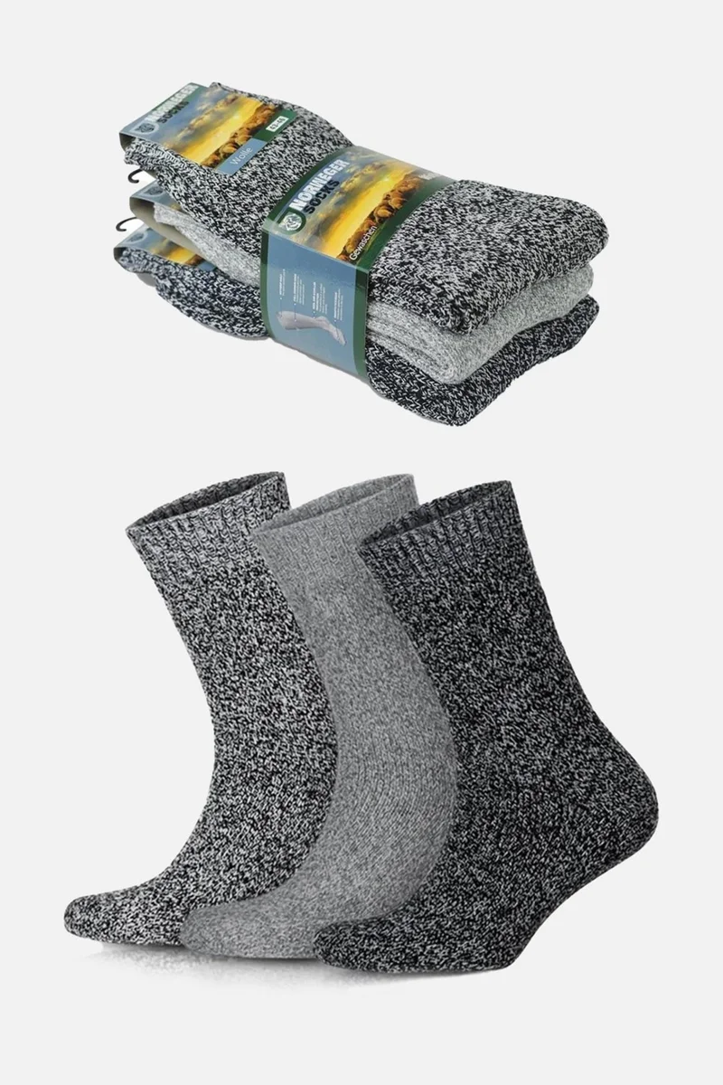 Aytuğ Men's Merino Wool Cold Blocker Winter 3 Pairs Multicolored Socks - A-6038