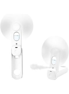 ACTION Handheld Fan with 350 mAh Powerbank Max 2Hours Runtime,Pocket Fan Portable Battery Operated USB Powered Folding Personal Fan,2 Speeds,Gifts for Women Men Kids Gift for Festival-White Mini Handheld Fan  - Image 1