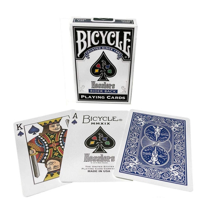 Bicycle Hesslers (Blue) Rider Back Playing Cards, Unique Four-Color Suites (Includes Poker Hand Reference Cards) - Image 2