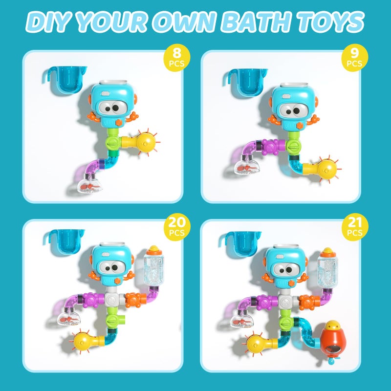 DOLIVE Bath Toys for Kids Ages 4-8, DIY Assembly Water Pipe Building Kit, Interactive Water Toy for Toddlers 3-5, Educational STEM Learning Gift for Boys and Girls - Image 5