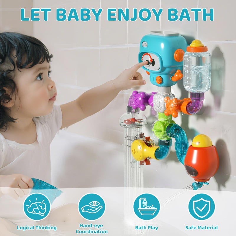 DOLIVE Bath Toys for Kids Ages 4-8, DIY Assembly Water Pipe Building Kit, Interactive Water Toy for Toddlers 3-5, Educational STEM Learning Gift for Boys and Girls - Image 2