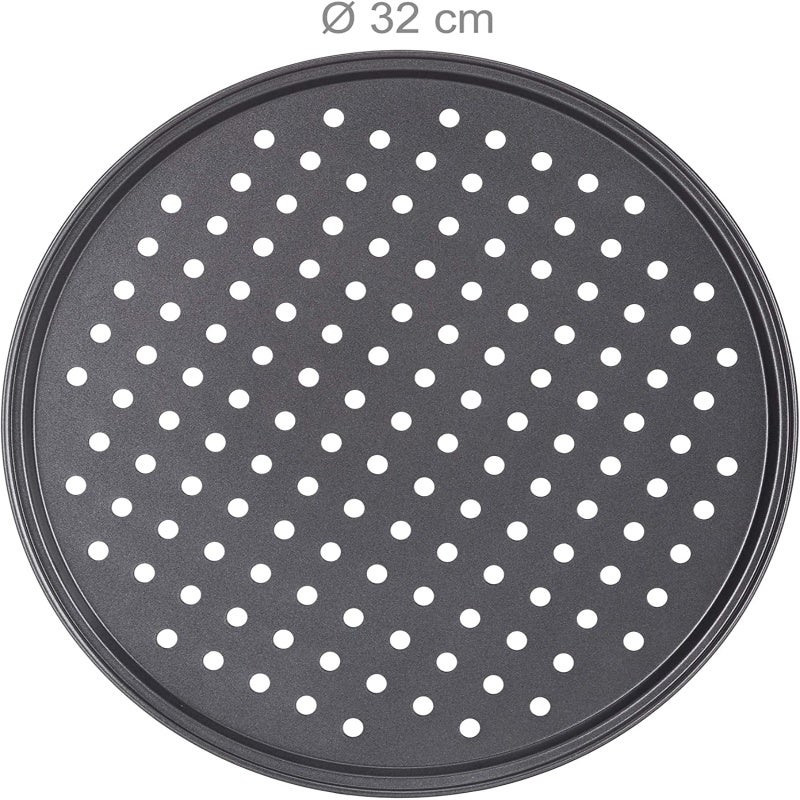 Pizza Pan 12-Inch Durable Cold-Rolled Sheet Metal Construction - Premium Stainless Steel Design Round Baking Tray Set Of 2 for Standard Ovens - Image 4