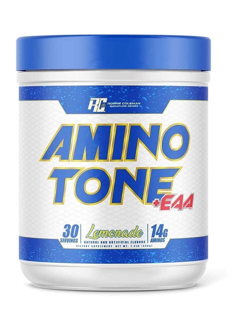 RONNIE COLEMAN Ronnie Coleman Amino-Tone EAAs Amino Acids Powder with BCAAs, Hydration Essential Amino Acids Post Workout Muscle Recovery,  Lemonade, 30 Servings  - Image 1