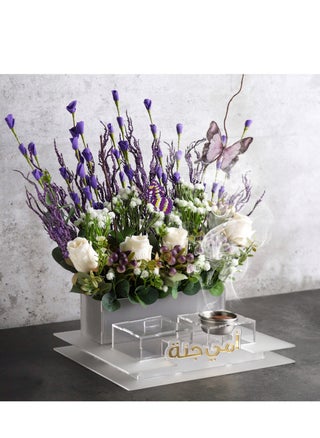 An artificial flower stand with an incense burner and an incense box, a flower stand with the phrase “My mother is a paradise.” - pzsku/ZB94C4C46F06F47103C3FZ/45/_/1713165090/5bee8ff9-3323-4ddd-ae0d-badb3627fd92