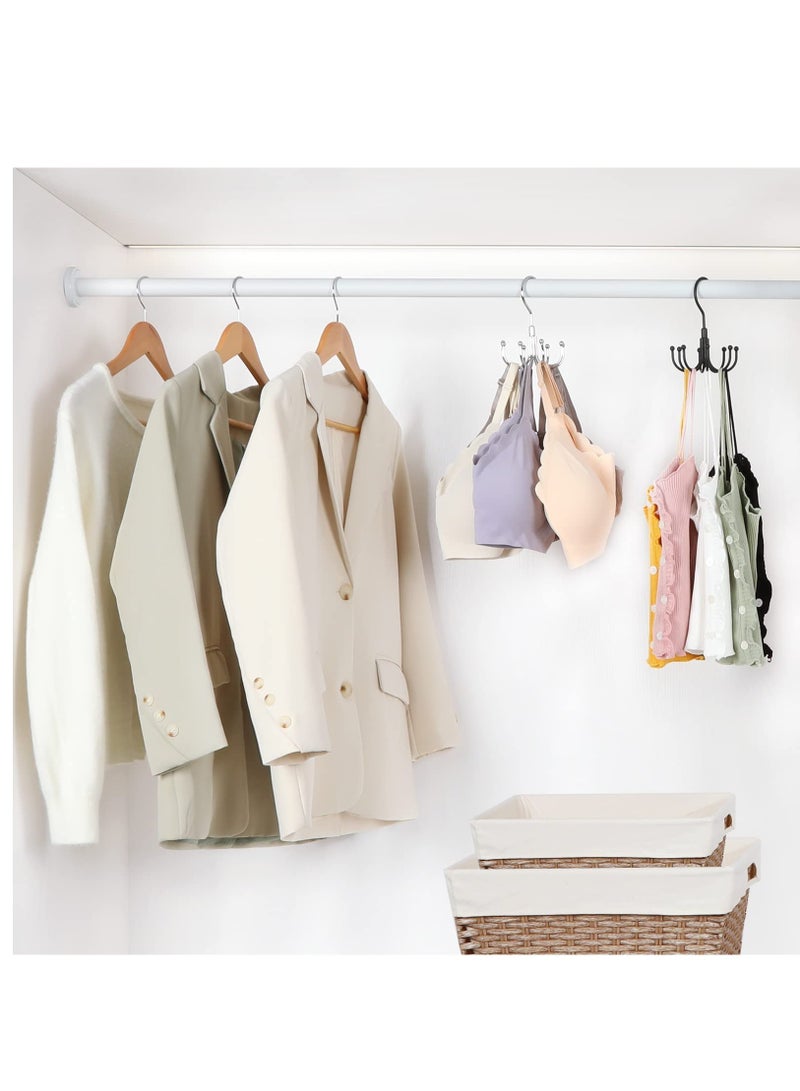 Excefore Pack of 2 Belt Hanger For Closet , 360°Swivel Belt Rack, Belt Organizer With 8 Hanging Hooks, Accessory Organizers For Belt, Dog Collar, Tie, Tank Top, Bra, Purse, Scarf, Silver  - Image 5