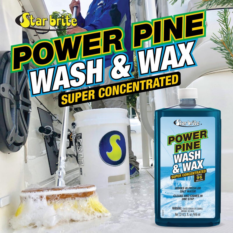 STAR BRITE Power Pine Boat Wash u0026 Wax Super Concentrate - Makes 96 Gallons - 32 OZ (094732) - Image 1