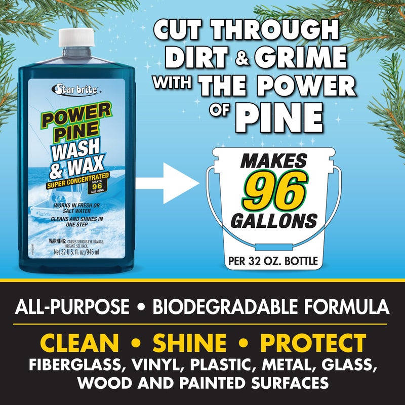 STAR BRITE Power Pine Boat Wash u0026 Wax Super Concentrate - Makes 96 Gallons - 32 OZ (094732) - Image 2