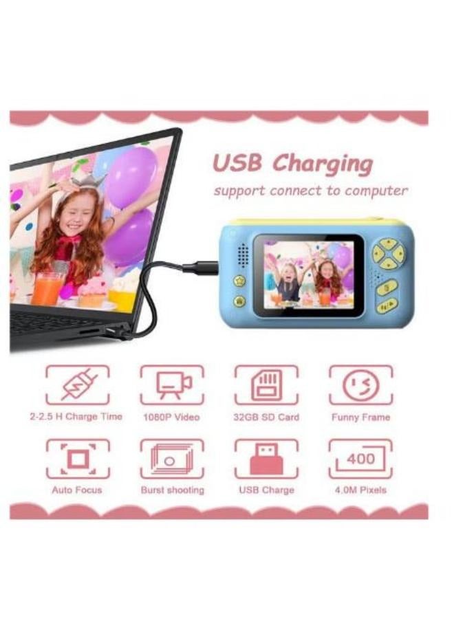 Kids Camera – 40MP Digital Selfie Video Camcorder with 180° Flip Lens & 1080P HD Recording, Fun Toy Camera for Children Aged 6-12, Ideal Birthday Gift for Boys & Girls – Compact & Easy to Use (Blue)  - Image 4