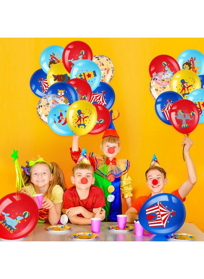 Suilung Carnival Theme Party Balloons, 60 Count, 12 Inch Diameter, Blue & Red, Latex, Animal Design, For Birthday & Baby Shower, Children & Parents  - Image 5