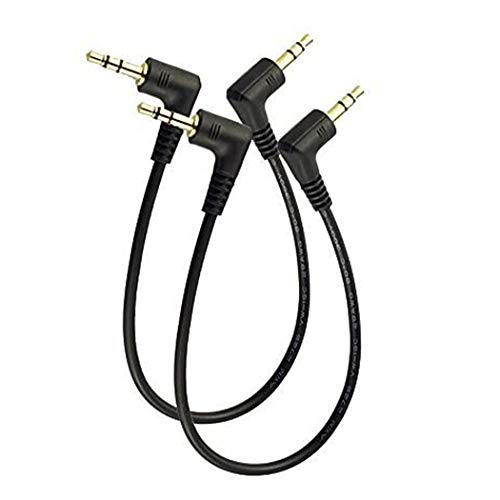 MMNNE 2Pack 7inch 3.5mm Male Right Angle to 3.5mm Male Right Angle Gold Stereo Audio Cable - Image 1