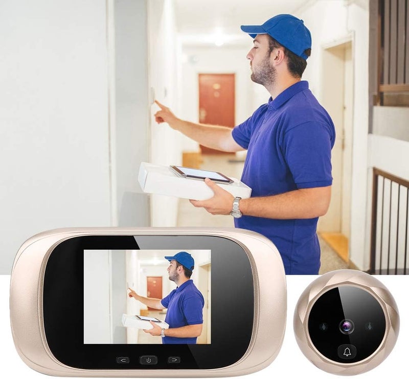 klarako Wireless Digital Door Peephole 2.8in LCD Display, IR Night Vision Door Viewer with Camera Home Security System(Gold) Gold - Image 4