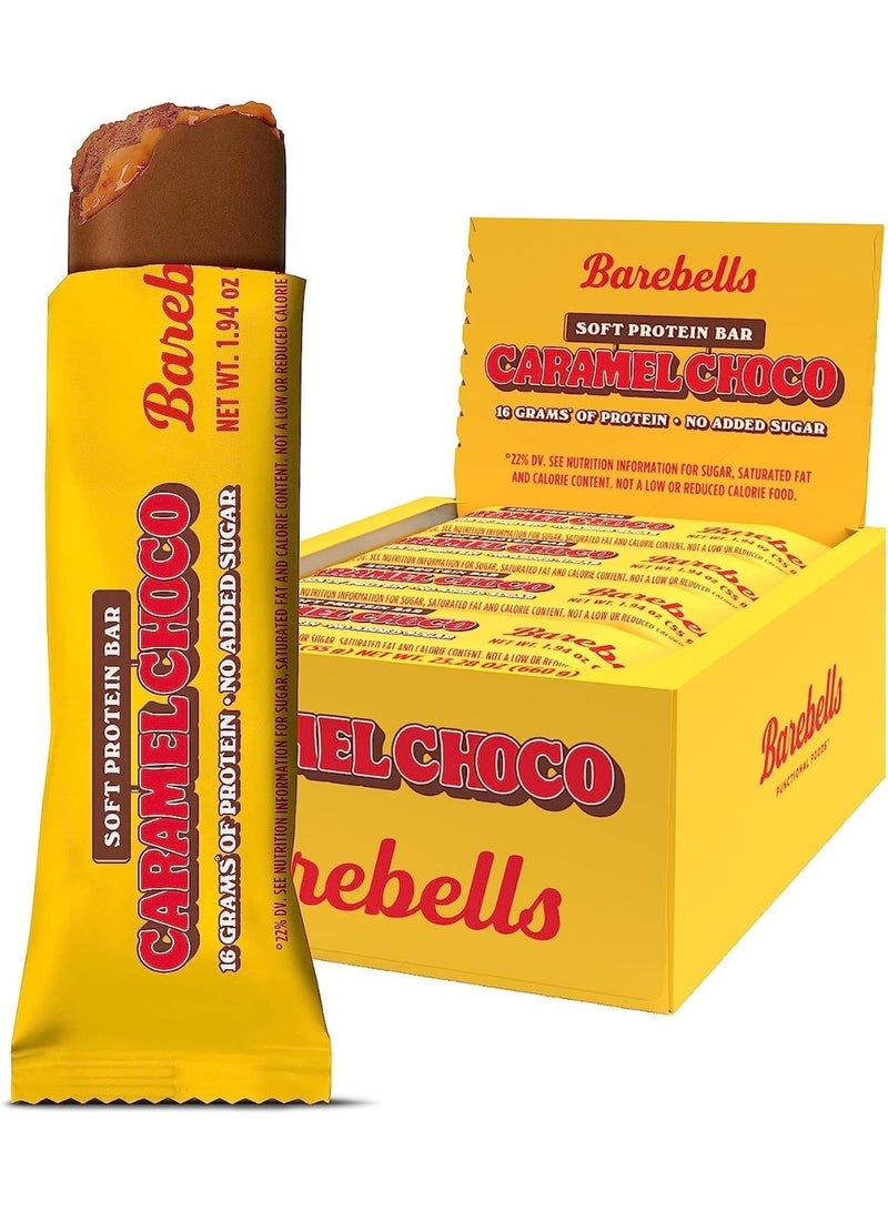 Barebells Soft Protein Bar Caramel Choco - 16g Protein, No Added Sugar, 55g (Pack of 12) - Image 1