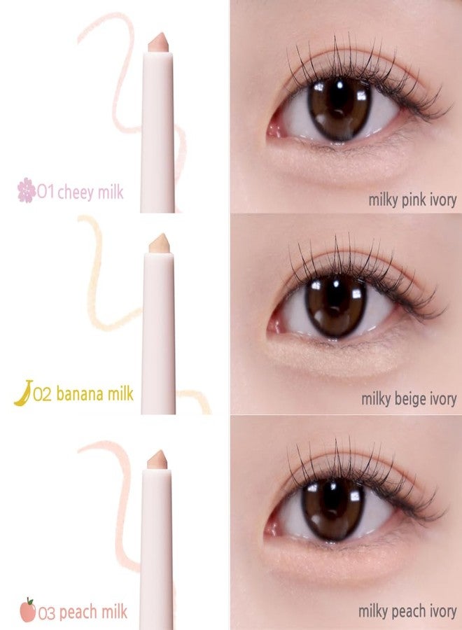 BBI@ BBIA BBIA Last Powder Pencil 3 Colors - Shimmer Glitter Stick Eyeshadow Eyeliner, Under Eye Highlighter Stick Smooth Long-Lasting Creamy Crayon Eye Shadow Liner Pencil Korean Eye Makeup (03 PEACH MILK) - Image 4