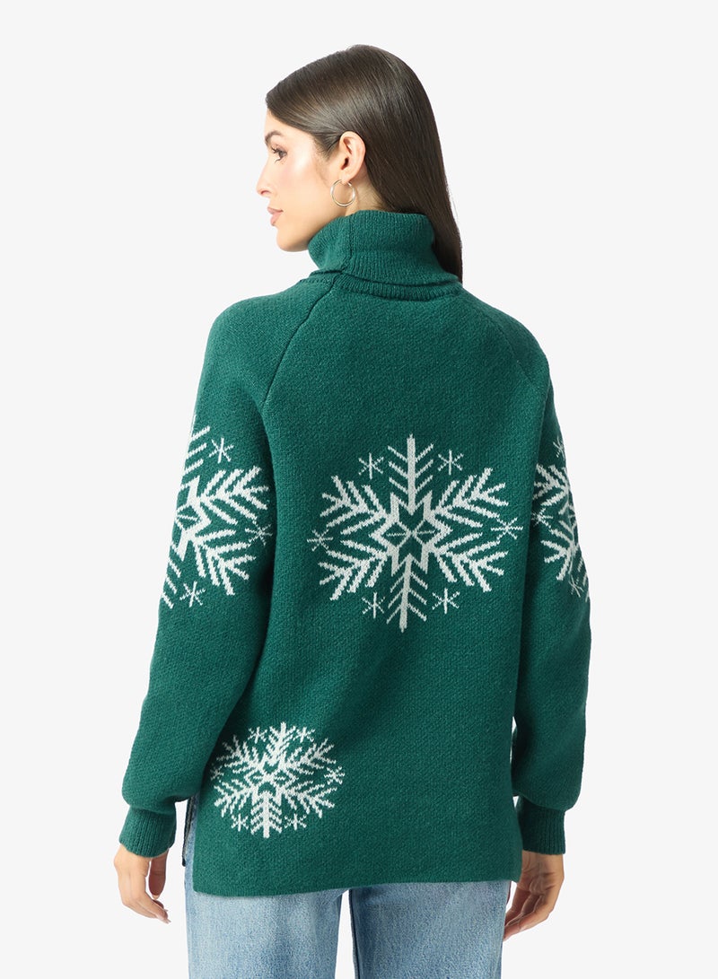 ELLA Turtle Neck Printed Jumper - Image 2