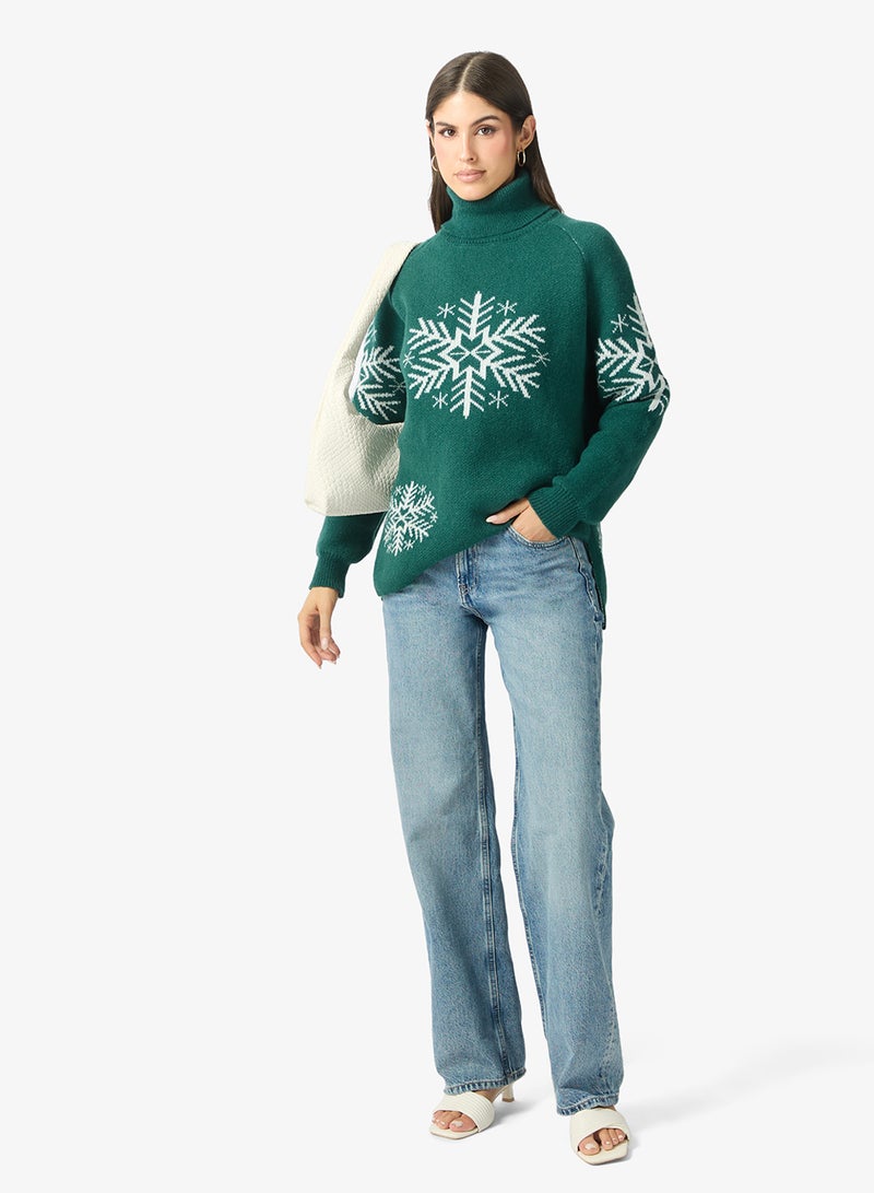 ELLA Turtle Neck Printed Jumper - Image 4