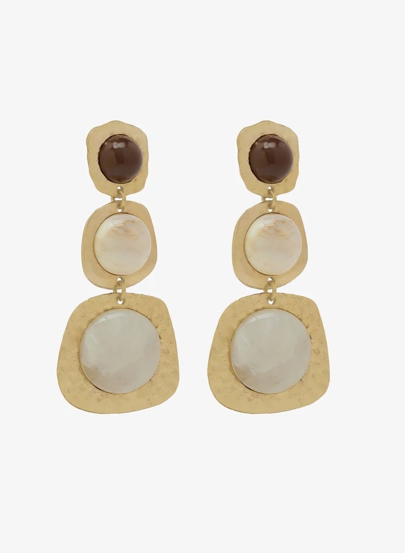 ELLA Gold & Resin Drop Down Earrings