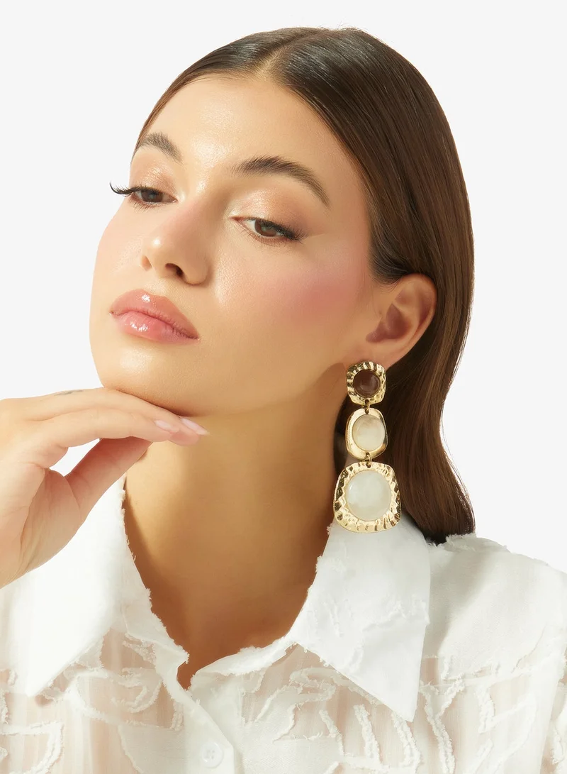 ELLA Gold & Resin Drop Down Earrings