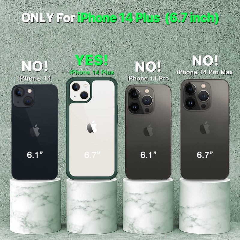 CENHUFO Compatible with iPhone 14 Plus Case Built-in Glass Screen Protector with Camera Lens Protector, 360°Full Body Heavy Duty Protective Phone Case for iPhone 14 Plus case Shockproof -Green Repeated detach compatible build - Image 2