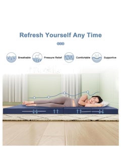 RATSAW Folding Mattress Thick Medical Foam Mattress Topper 4 Folding Guest Mat Portable Mattress with Breathable Washable Cover for Single Bed Floor Camping Playroom Nap  - Image 3