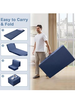 RATSAW Folding Mattress Thick Medical Foam Mattress Topper 4 Folding Guest Mat Portable Mattress with Breathable Washable Cover for Single Bed Floor Camping Playroom Nap  - Image 5