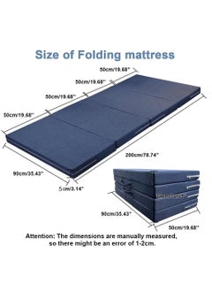 RATSAW Folding Mattress Thick Medical Foam Mattress Topper 4 Folding Guest Mat Portable Mattress with Breathable Washable Cover for Single Bed Floor Camping Playroom Nap  - Image 2