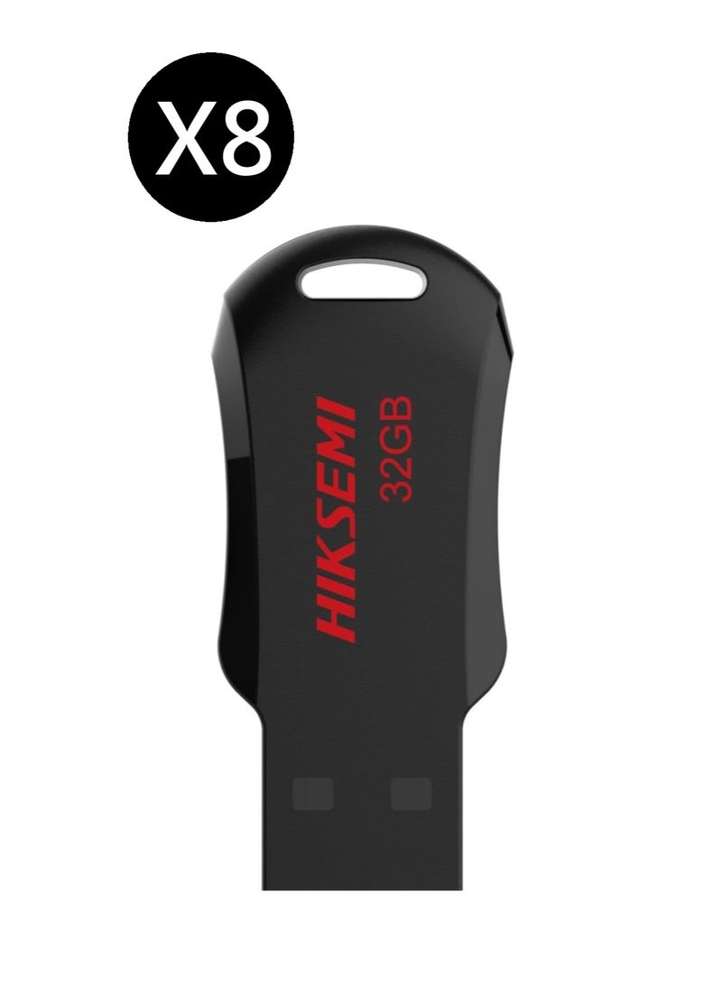 HIKSEMI Bundle Of 8 32GB USB 2.0 Flash Drive, Black | HS-USB-M200R 32G RNB