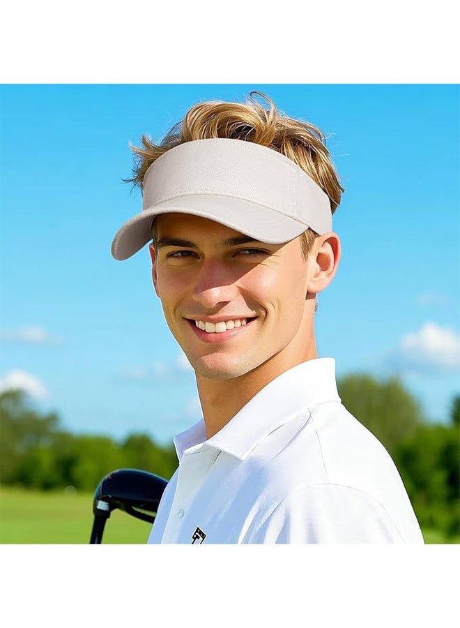 YJ Sun Visors Cap Adjustable Empty Top Baseball Cap Cotton Ball Caps Lightweight Sports Outdoor Sun Protection Cap Hats for Women Men - Image 5