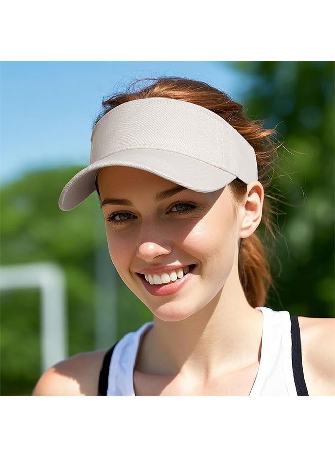 YJ Sun Visors Cap Adjustable Empty Top Baseball Cap Cotton Ball Caps Lightweight Sports Outdoor Sun Protection Cap Hats for Women Men - Image 4