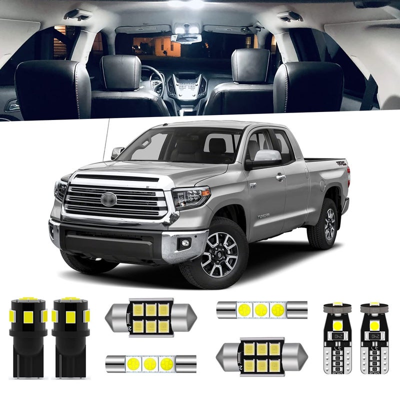ENDPAGE 18pcs Tundra LED Interior Light Kit Package for Toyota Tundra 2007 2008 2009 2010 2011 2012 2013 2014 2015 2016 2017 2018 2019 2020 2021 + Cargo Lights, License Plate Lights, Install Tool