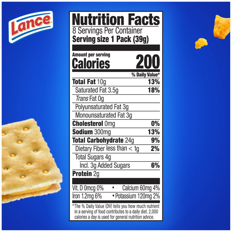 Lance Sandwich Crackers, Captain's Grilled Cheese Wafers, 8 Ct Box - Image 3
