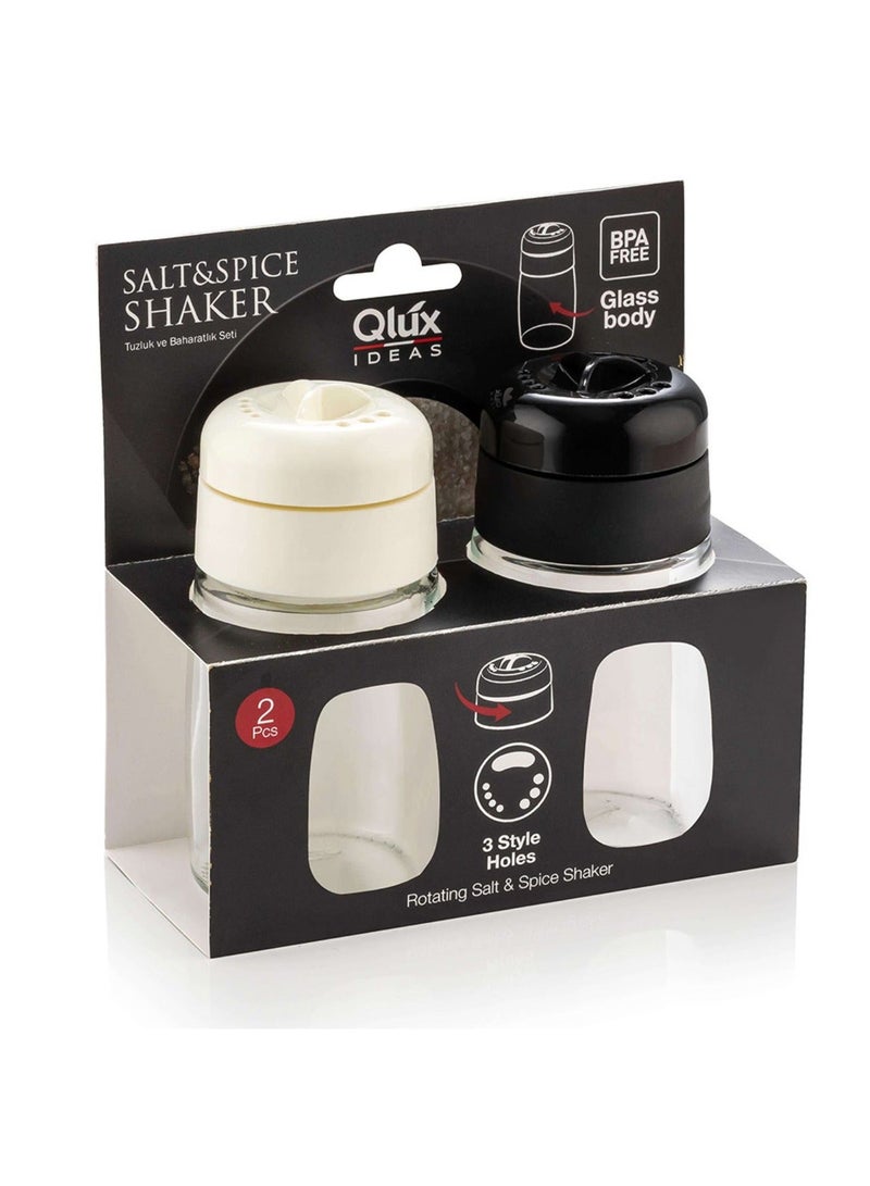 كلوكس طقم ملاحات زجاج فاخر لتخزين الملح والفلفل والبهارات والتوابل المختلفة - Image 2