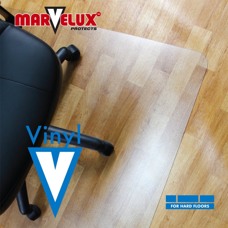 Marvelux Large Office Chair Mat for Hardwood Floors 48" x 60" Clear PVC Hard Floor Protector Mat for Under Desks, Rectangular Vinyl Floor Mat for Computer Desks and Gaming Chairs - Image 3