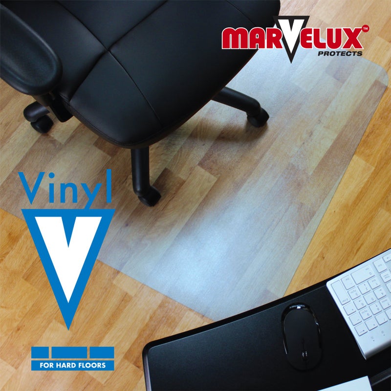 Marvelux Large Office Chair Mat for Hardwood Floors 48" x 60" Clear PVC Hard Floor Protector Mat for Under Desks, Rectangular Vinyl Floor Mat for Computer Desks and Gaming Chairs - Image 4