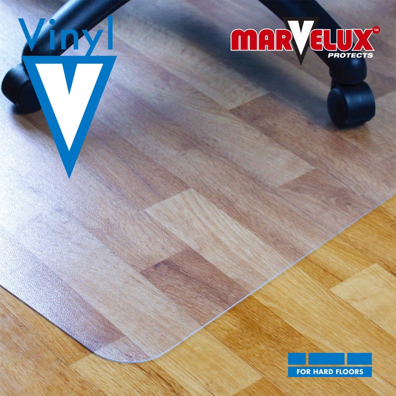 Marvelux Large Office Chair Mat for Hardwood Floors 48" x 60" Clear PVC Hard Floor Protector Mat for Under Desks, Rectangular Vinyl Floor Mat for Computer Desks and Gaming Chairs - Image 2