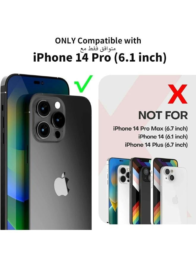 بكج حماية شفاف رفيع لايفون 14 برو (iPhone 14 Pro) مع عبوة واحدة من واقيات الشاشة من الزجاج المقوى وقطعة واحدة من واقي عدسة الكاميرا، غطاء جوال لـ 14 برو (6.1 إنش) 2022 (3in1) - Image 2